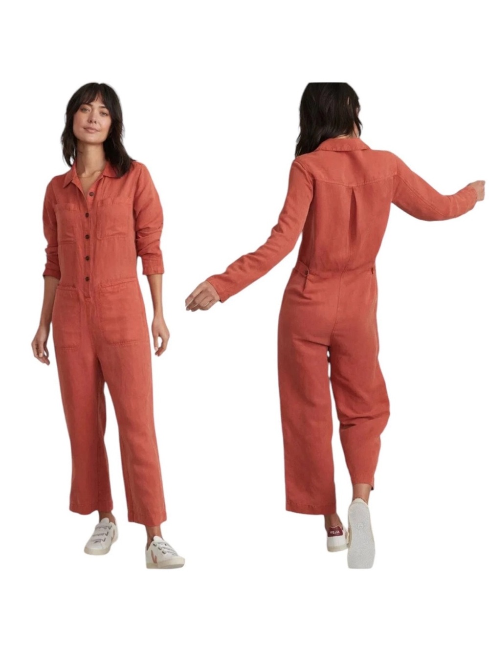 Marine Layer Rust Orange Utility Jumpsuit